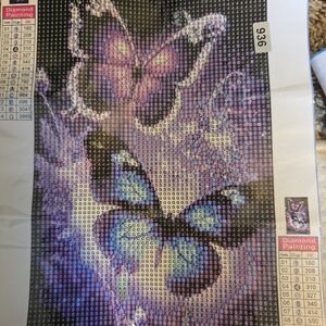 Source Unknown Vibrant Butterfly Diamond Art